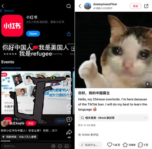 TikTok用户涌向小红书，寻找全新Meme潮流？